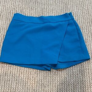 J. Crew Bright Blue Wrap-Front Skort